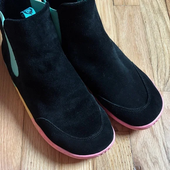Black Suede Barefoot Ankle Boots - Picture 2 of 7